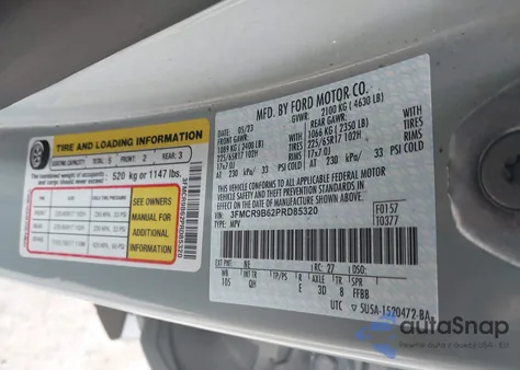 2023 Ford Bronco Sport Big Bend from USA, damaged, VIN 3FMCR9B62PRD85320